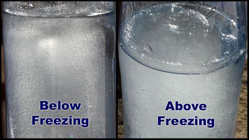 Teaching a child "below freezing" and "above freezing" temperature of water with simple experiment.