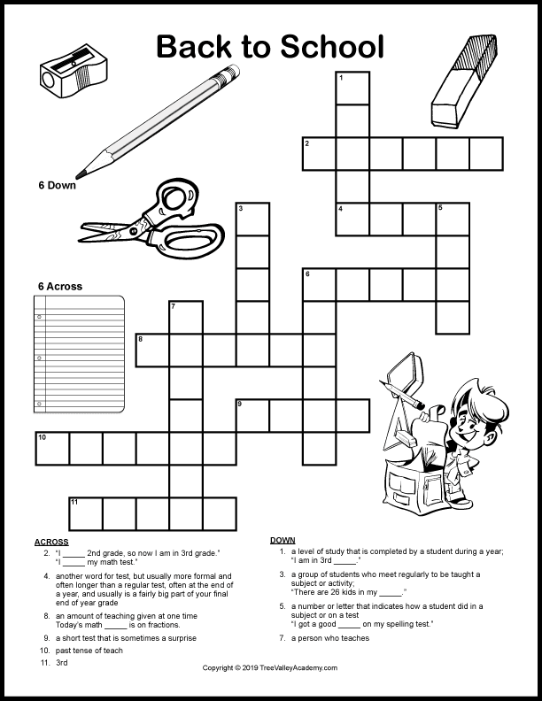 Back to school crossword puzzles for kids are a fun way for kids to work on vocabulary and spelling of back to school themed words. Free printable crossword puzzle for kids at a grade 2, 3 & 4 spelling level. Downloadable pdf includes answer sheet.