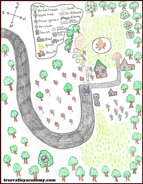 An fun backyard activity kids will be begging to do. Kids will learn mapping skills through play during a pirate's treasure. How to draw a treasure map for kids and an educational treasure hunt activity. #outdoors #geography #maps